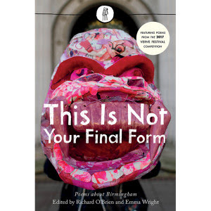 The cover of 'This Is Not Your Final Form', published by the Emma Press. The Emma Press logo is at the top, and the cover has a papier-mache gorilla head, collaged with pink material.